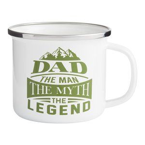 White And Green Dad Legend Enamel Mug